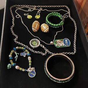 Seattle Seahawks Jewelry Lot Women Earrings Bracelets Necklaces NFL Fan Gear